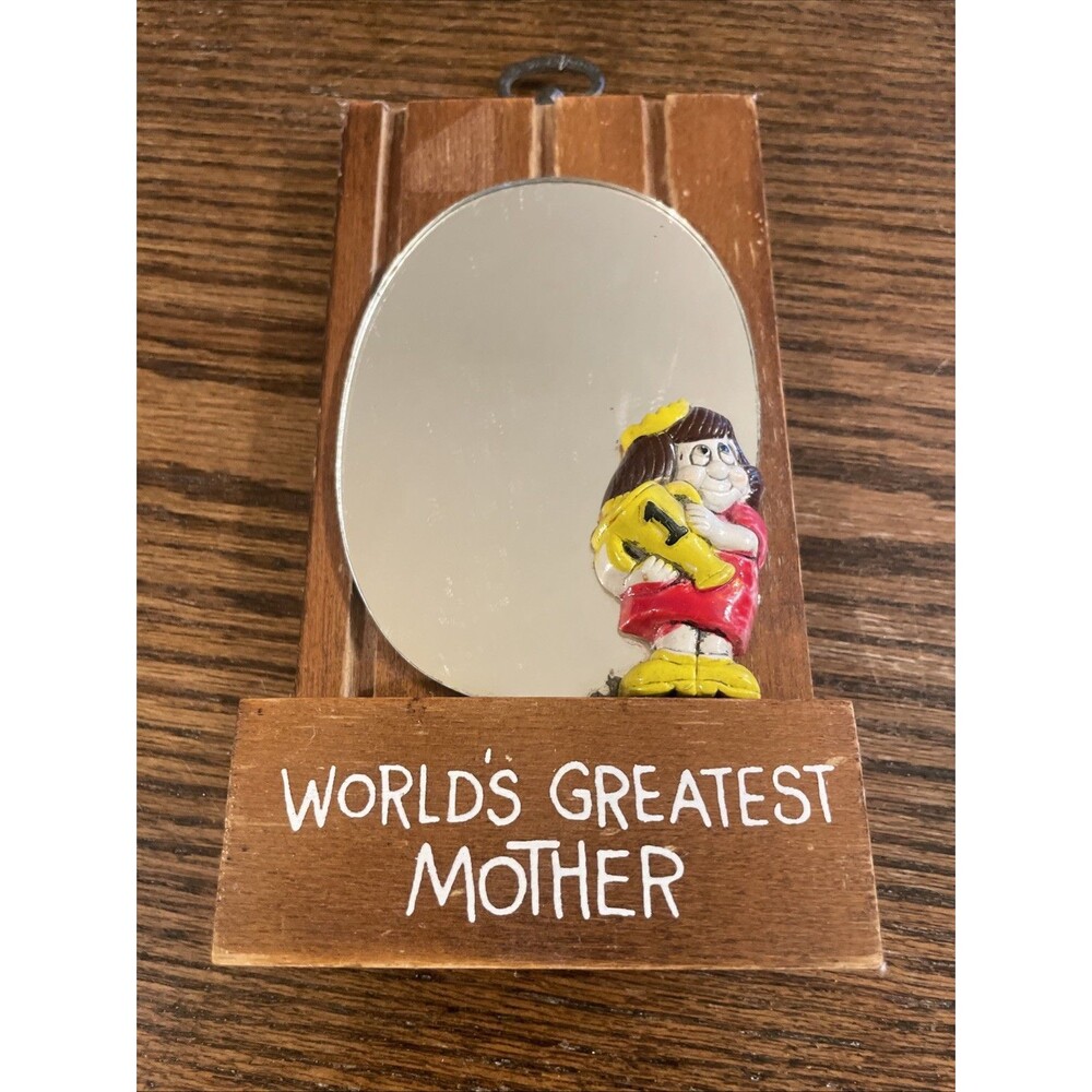 Vintage Wallace Berrie Mirror Plaque “ World’s Greatest Mother” 1970’s